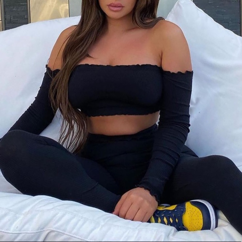 NWT Fashion Nova Totally Ribbed Set Black